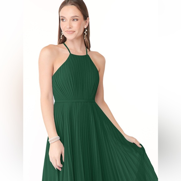 NWT Azazie x Kendall+Kylie Dasha Dress. Size A12. Color Pine (#84). Unaltered. - Picture 6 of 14